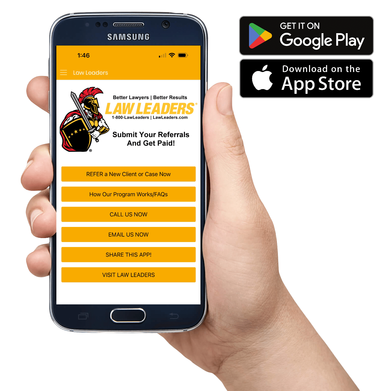 Download The Law Leaders APP and GET PAID For Referrals Today.