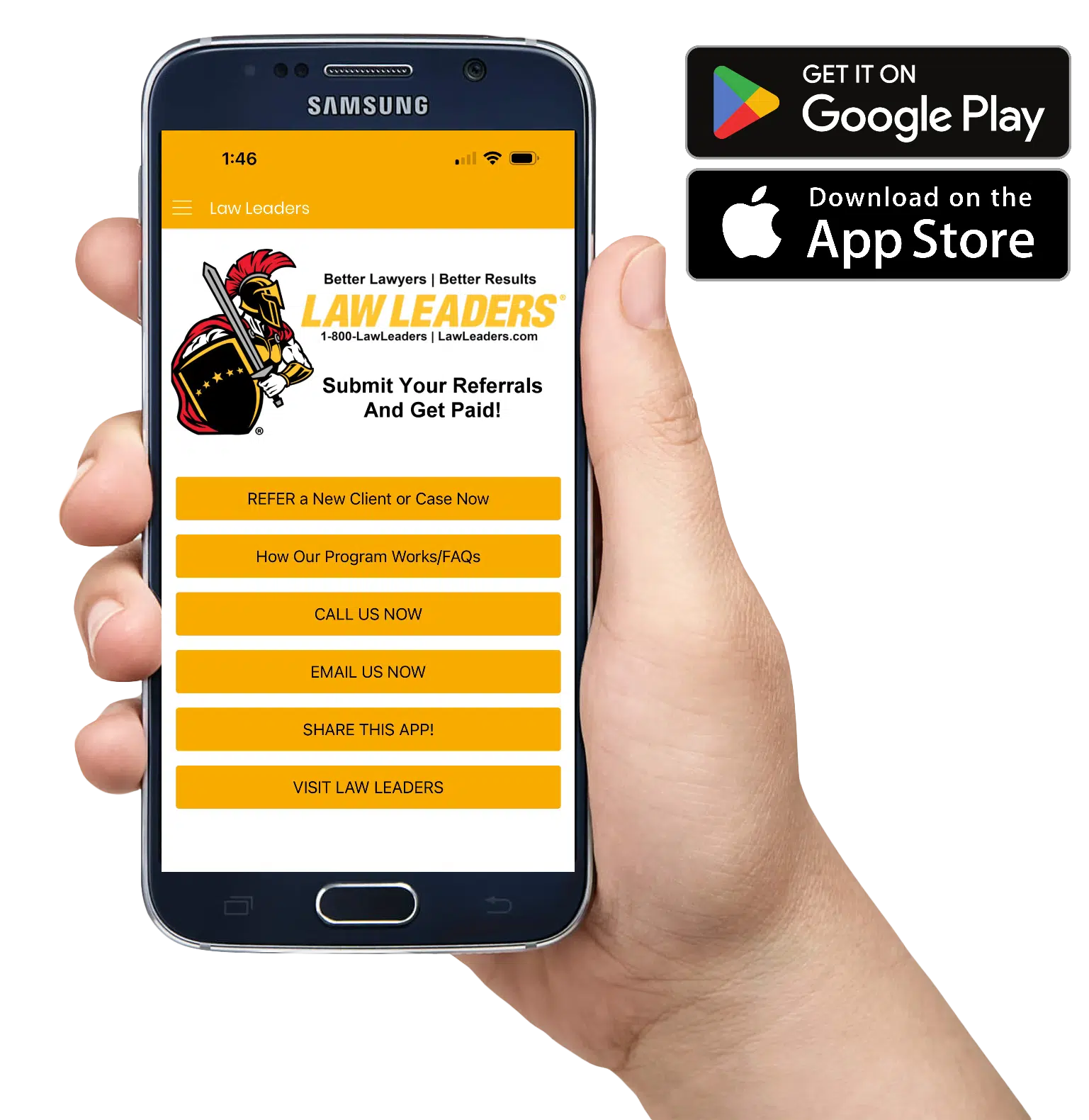 Download The Law Leaders APP and GET PAID For Referrals Today.